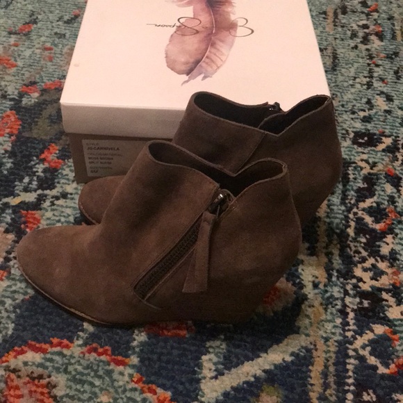 Jessica Simpson Khaki ZIP Up Booties, Sz 8💕✨ - Picture 4 of 5